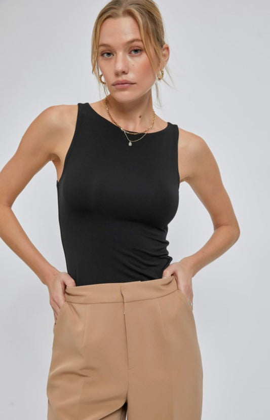 Black Boatneck Tank