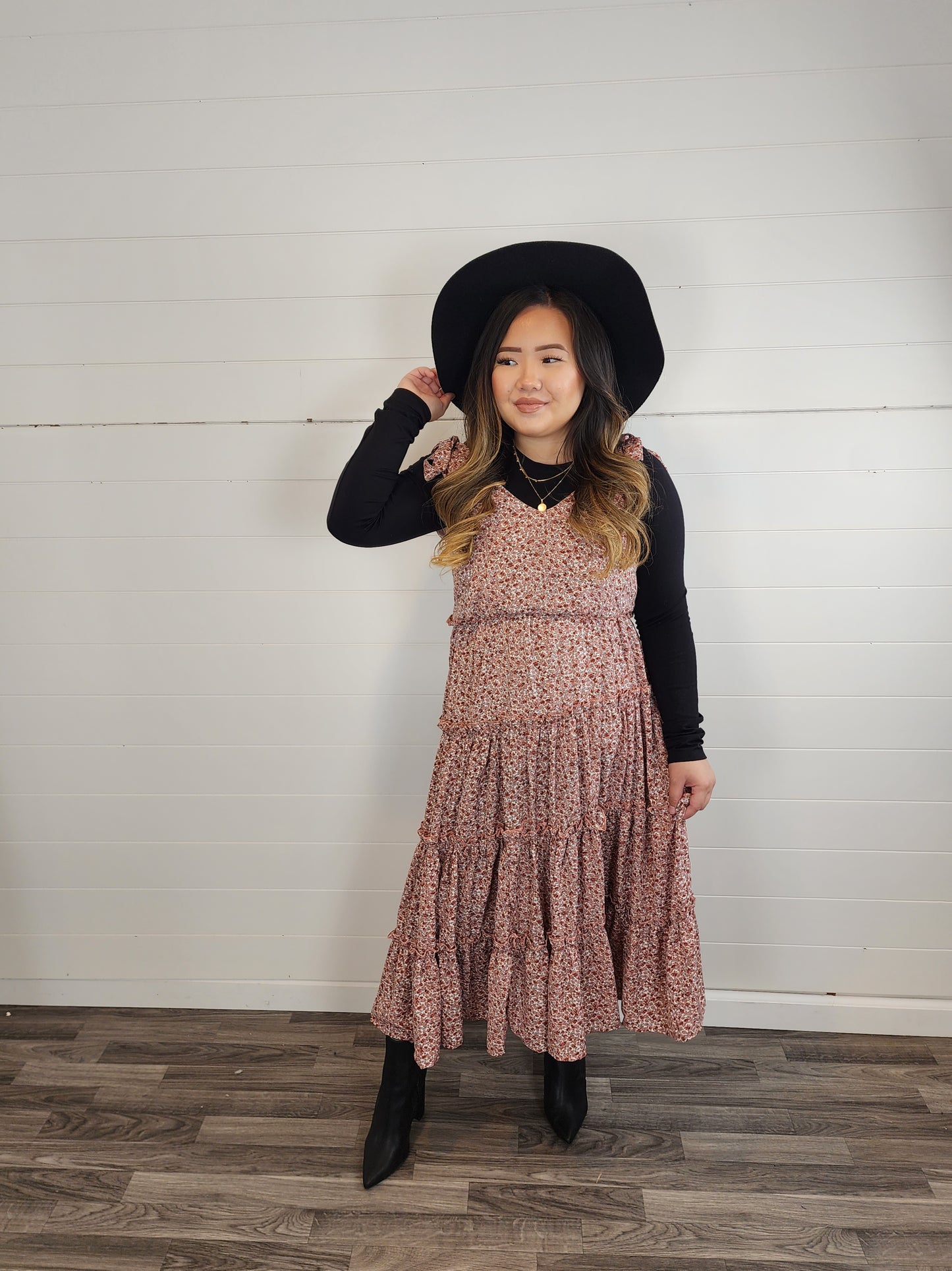 Mauve Floral Dress