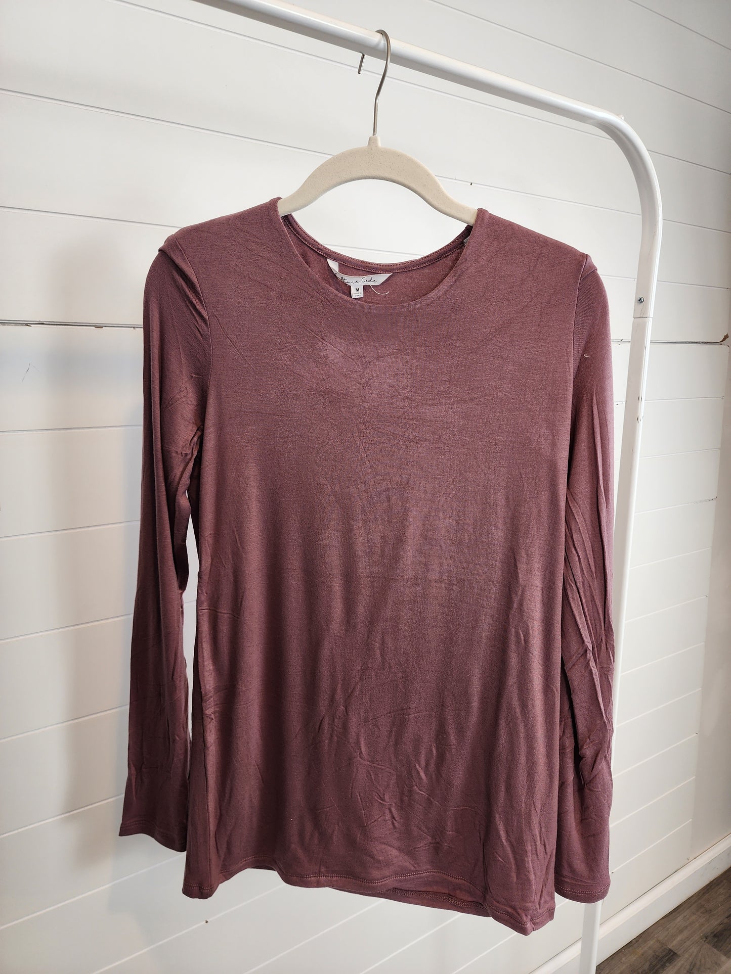 Basic Double Lined Long Sleeves Red Bean