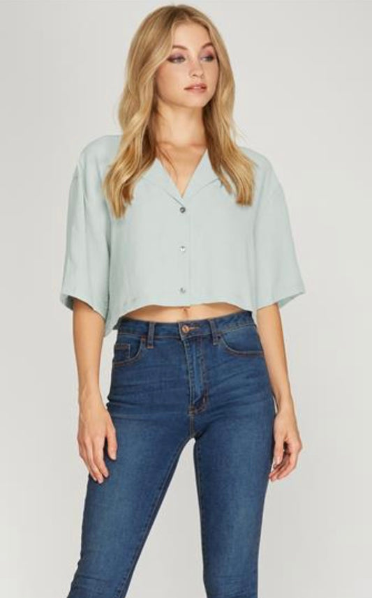 Mint Crop Top