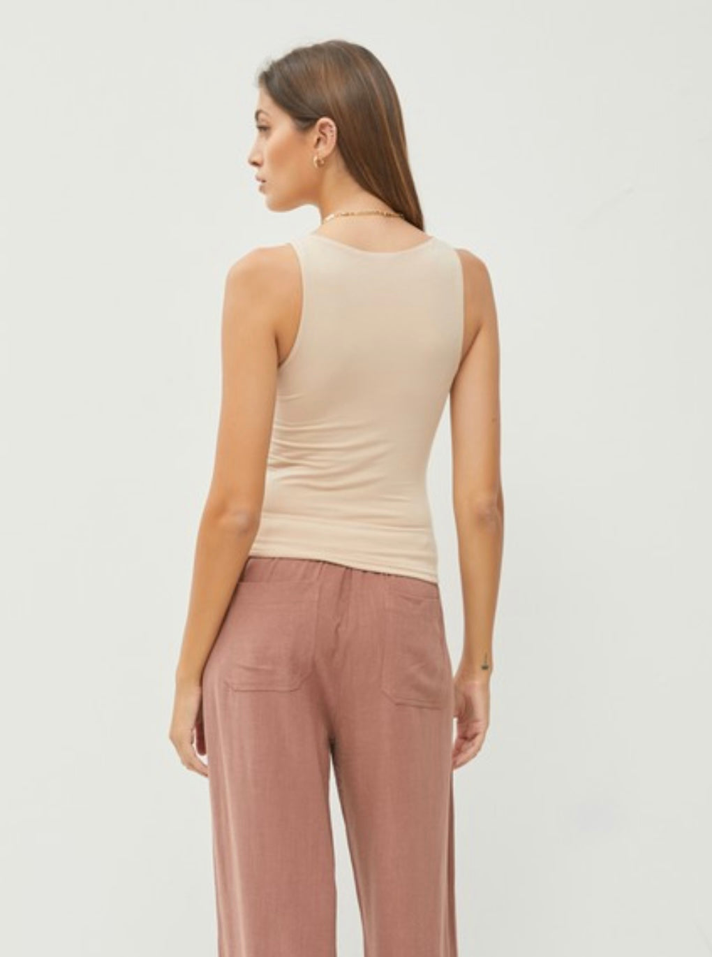 Light Taupe Boatneck Tank