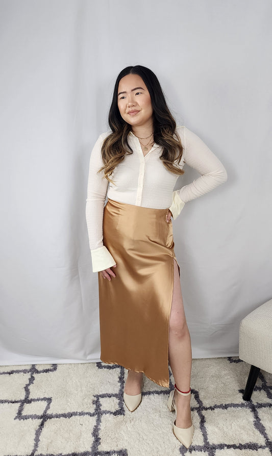 High Slit Bronze Skirt